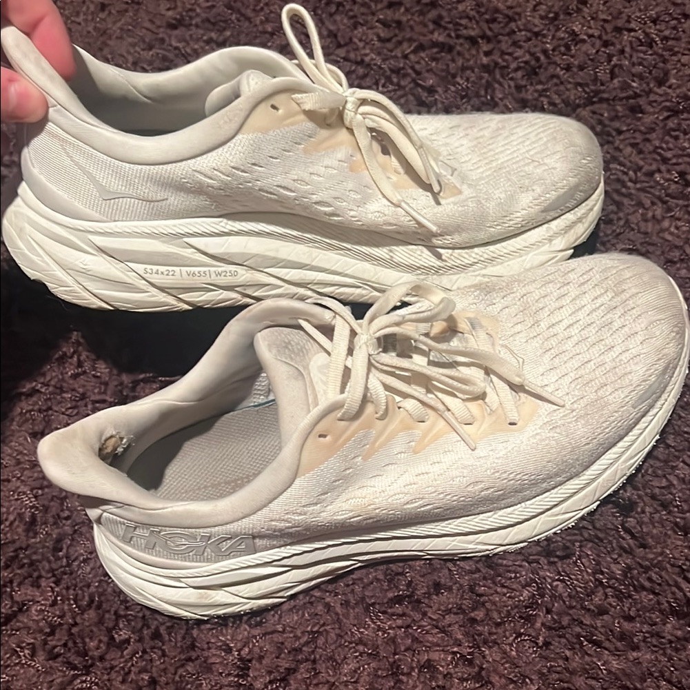 Hoka White Sneakers With Cushioned Support And Breathable Design